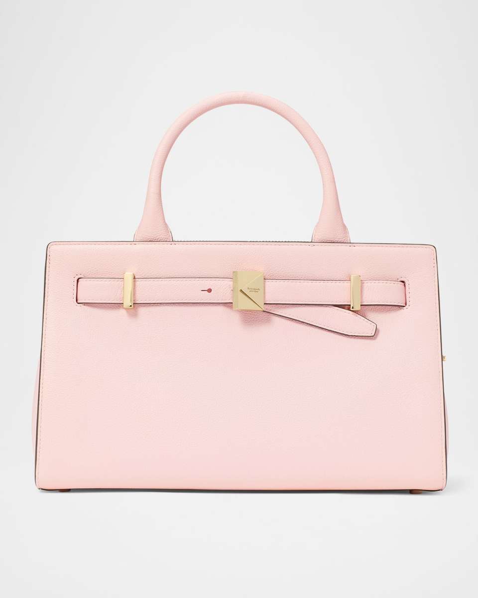 deco medium pebbled leather top-handle bag